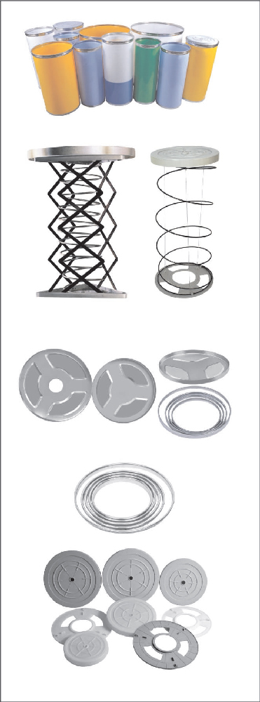 body, plates, springs, rings